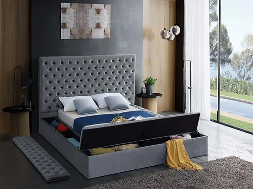 Upholstered Platform Bed with Storage - 9008 - Royal Living Furniture
