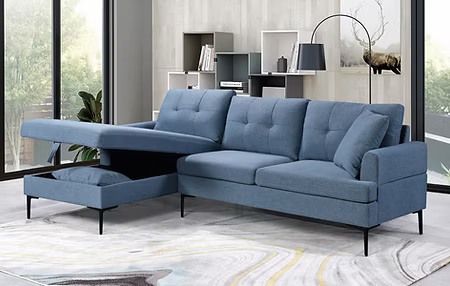 LHF Sectional Blue Fabric - IF 9065 - Royal Living Furniture