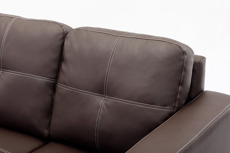 Sectional W/Reversible Chaise Black PU - IF 9355 - Royal Living Furniture