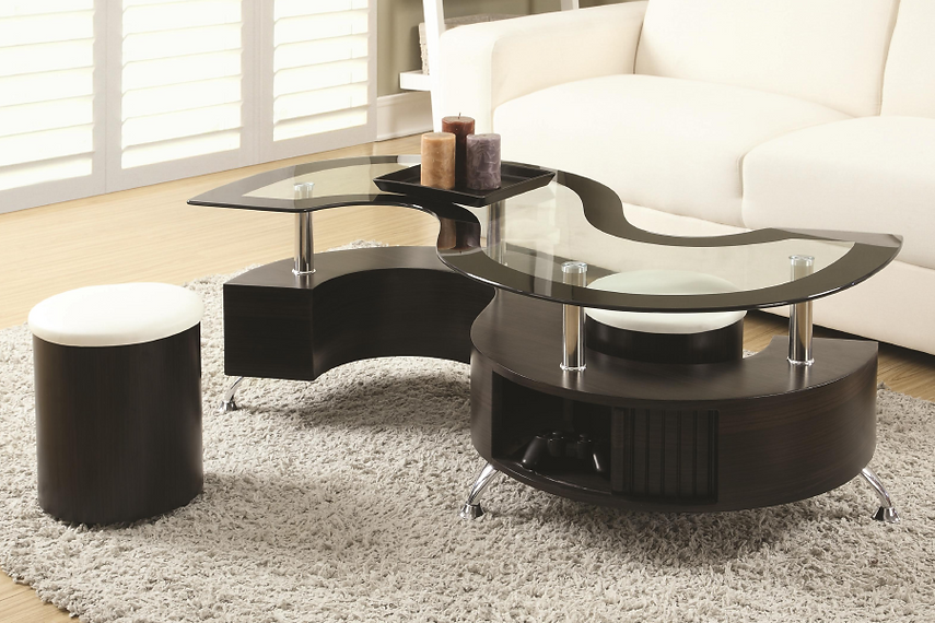 Coffee Table with 2 Stools - IF 2050 - Royal Living Furniture