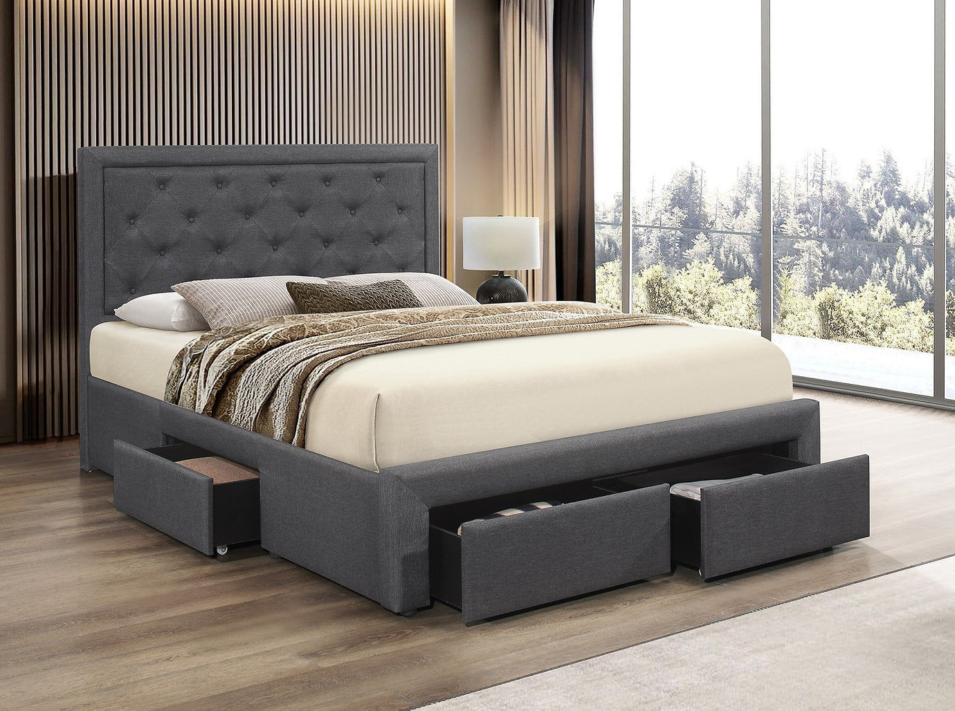Storage Bed Grey - IF 5295 - Royal Living Furniture
