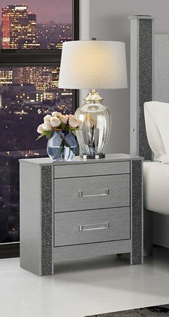 Logan-Silver Night Stand - Royal Living Furniture