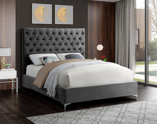 Bed Grey-IF 5640 Chrome or Gold Legs - Royal Living Furniture