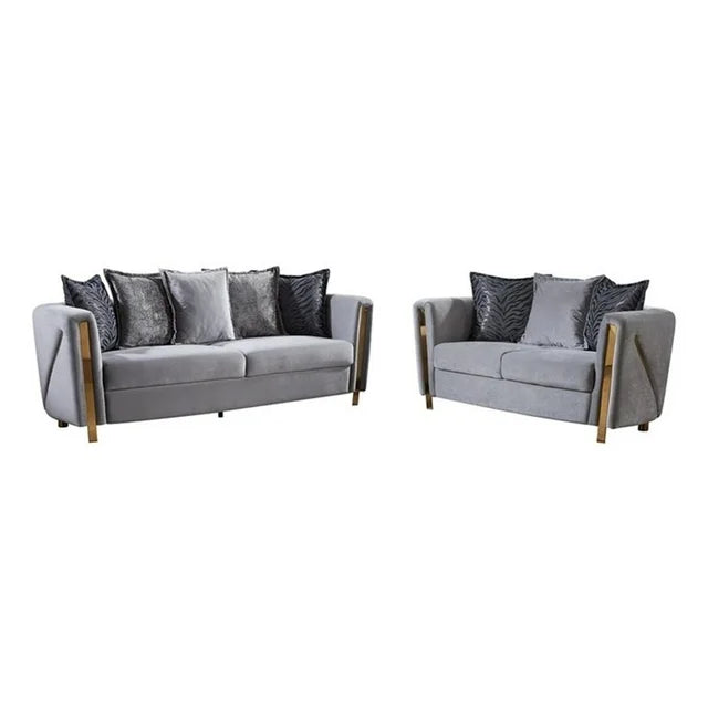 CHANELLE - Velvet Luxury Sofa Set - Royal Living Furniture