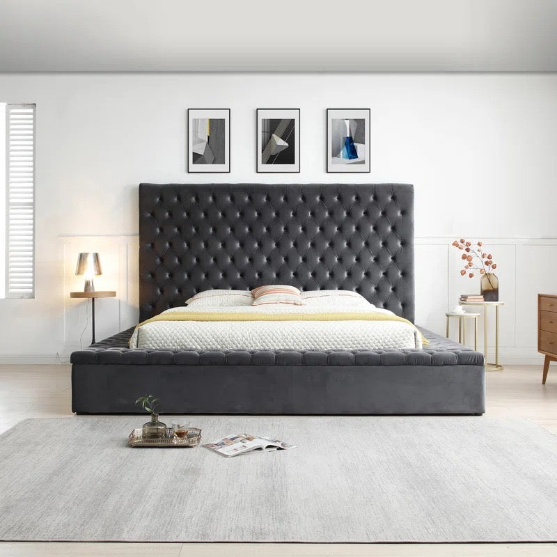 Upholstered Platform Bed with Storage - 9008 - Royal Living Furniture