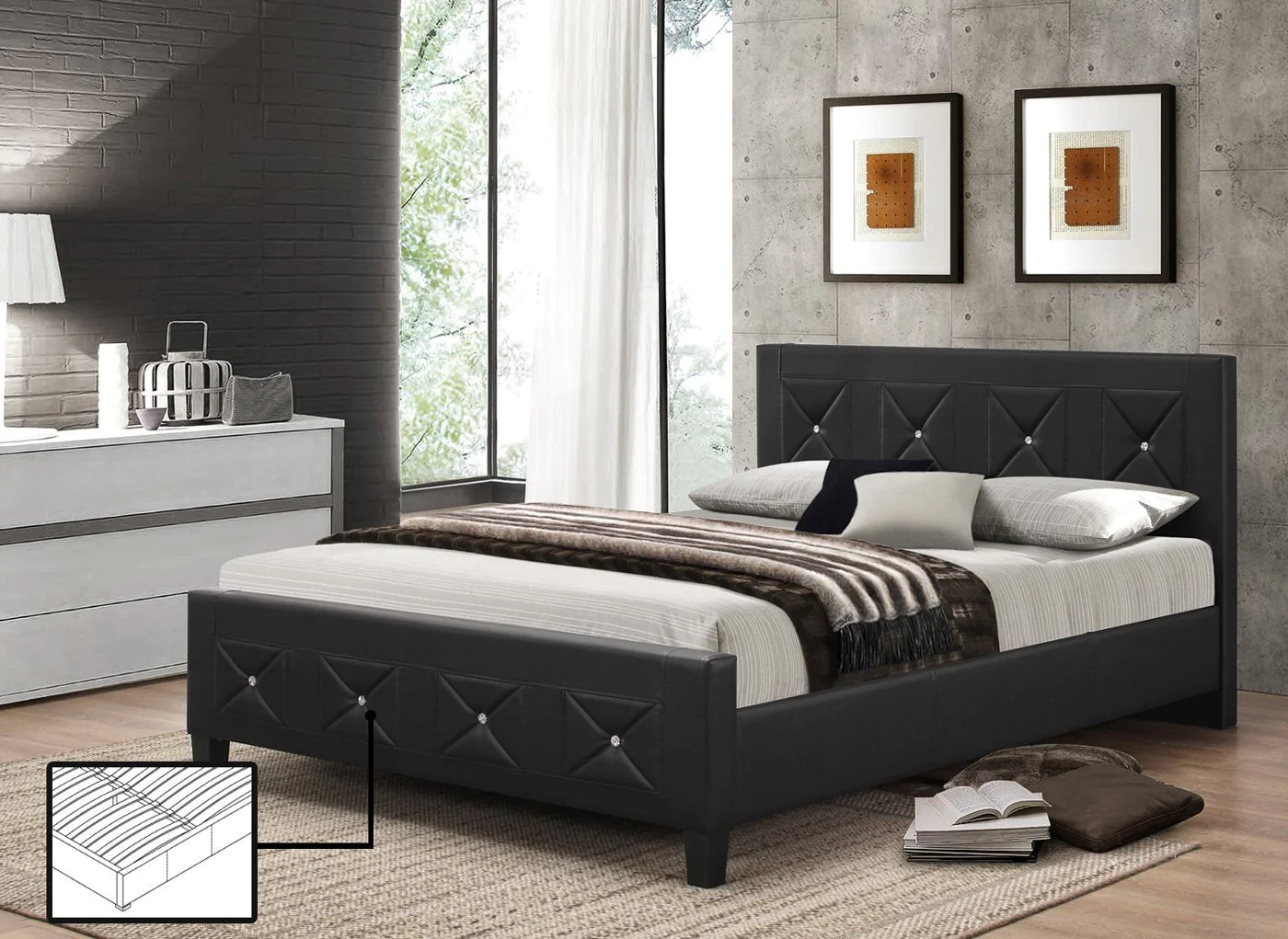 Rita Queen Bed With Free Mattress - Royal Living Furniture